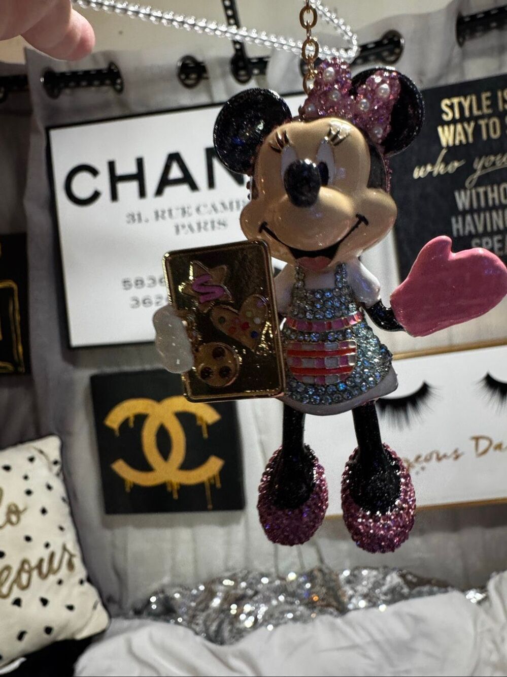 Baublebar disney bag charm/keychain minnie mouse baking cookies cooking bling